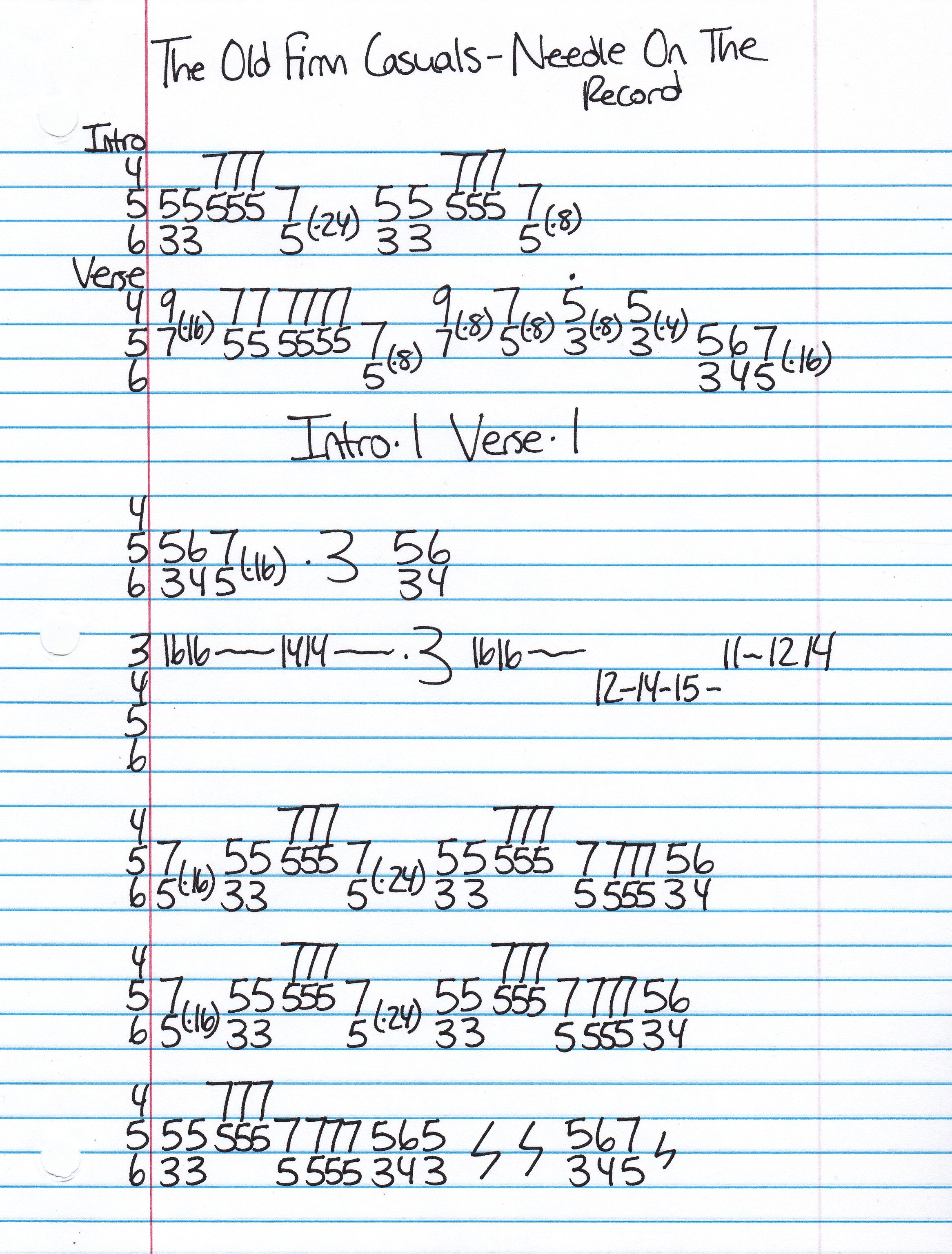 High quality guitar tab for Needle On The Record by Old Firm Casuals off of the album This Means War. ***Complete and accurate guitar tab!***
